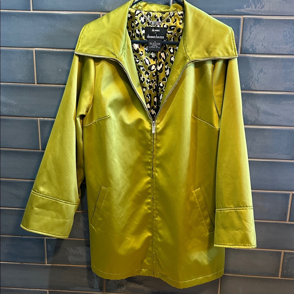 Dennis Basso Women's Vibrant Green Trench Coat